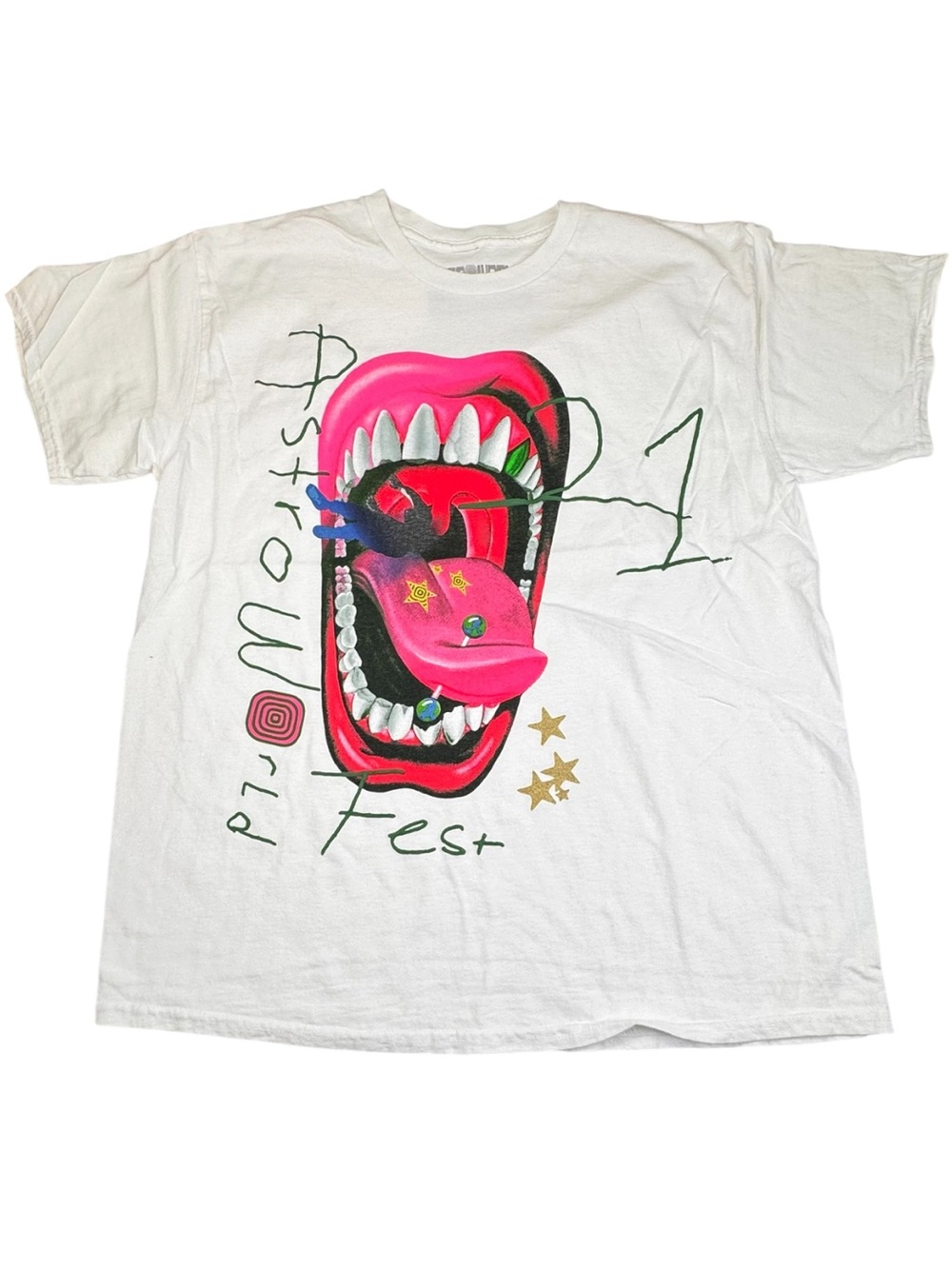 NWOT Travis Scott T-Shirt Men's Medium Astroworld Festival 2021 White Graphic